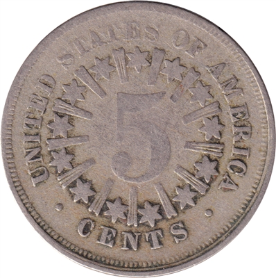 1867 Rays USA Nickel Very Good (VG-8)