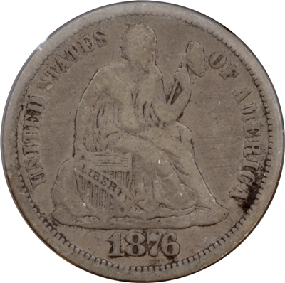 1876 USA Dime VG-F (VG-10)