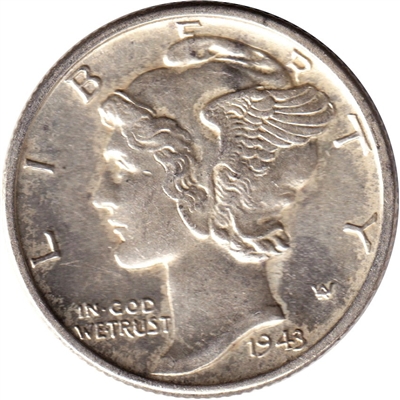 1943 D USA Dime AU-UNC (AU-55)