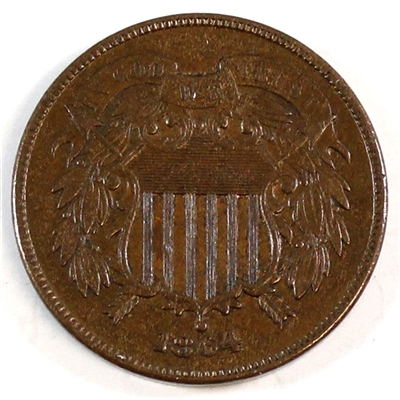 1864 Large Motto USA 2 Cents UNC+ (MS-62) $