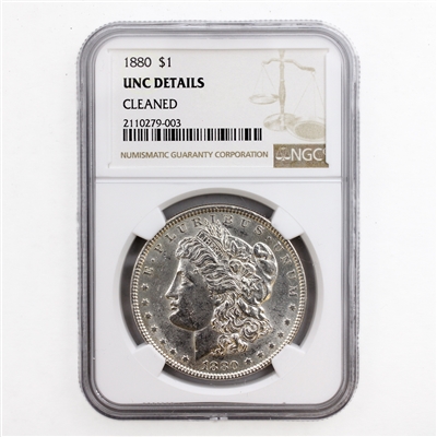 1880 USA Dollar NGC Certified UNC Detail (Cleaned)