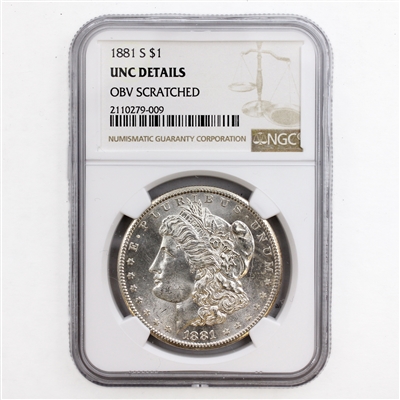 1881S USA Dollar NGC Certified UNC Detail (Obverse Scratched)