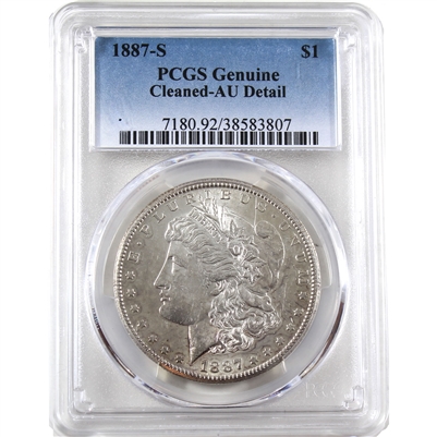 1887 S USA Dollar PCGS Certified AU Details (cleaned)