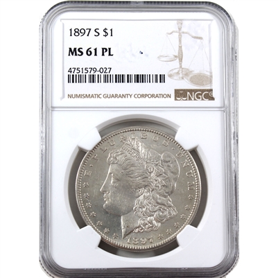 1897 S USA Dollar NGC Certified MS-61 (PL)