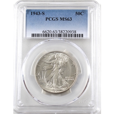 1943 S USA Half Dollar PCGS Certified MS-63