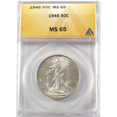 1946 USA Half Dollar ANACS Certified MS-65