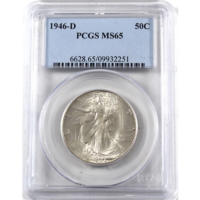 1946 D USA Half Dollar PCGS Certified MS-65