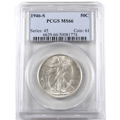 1946 S USA Half Dollar PCGS Certified MS-66