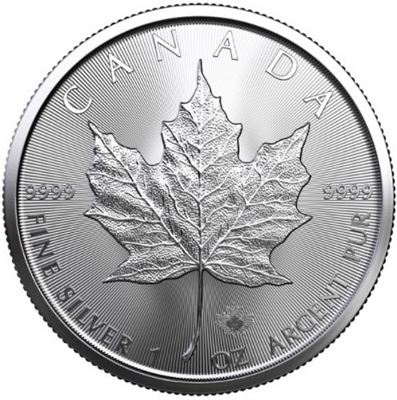 2021 Canada $5 1oz. Silver Maple Leaf WITH CAPSULE (No Tax) may be lightly toned