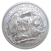 2024 Cambodia 3,000 Riels Lost Tigers 1oz. .9999 Silver (No Tax)