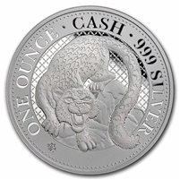 2024 Saint Helena 1-Pound Cash Series: Snow Leopard 1oz .999 Silver Coin (No Tax)