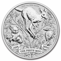 2024 Australia $1 Perth Mint's 125 Anniversary 1oz. .999 Silver Coin (No Tax)
