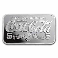 Coca-ColaÂ® Vintage 1oz .999 Fine Silver Struck Bar (No Tax)