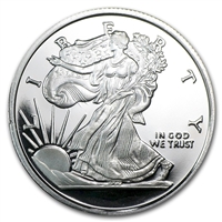 Walking Liberty 1/10oz .999 Fine Silver Fractional Round (No Tax) Lightly Toned/Scratched