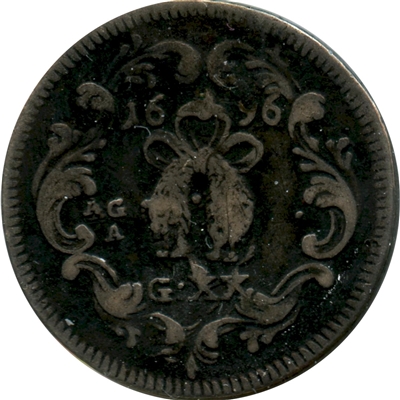 Italian States 1696AGA Carlo II Naples Tari VF-EF (VF-30) $