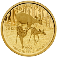 2014 Canada $200 White-Tailed Deer - Quietly Exploring Gold (No Tax)