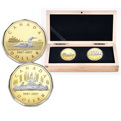 2017 Canada $1 30th Anniversary of the Loonie Pure Gold 2-coin Set (No Tax)