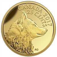 2017 Canada 25-cent Predator VS Prey - Inuit Arctic Fox Gold (No Tax) sleeve lightly worn