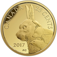 2017 Canada 25-cent Inuit Arctic Hare - Predator VS Prey Gold (No Tax)