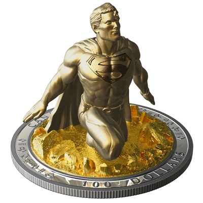 2018 Canada $100 Superman: The Last Son of Krypton Fine Silver Sculpture Coin