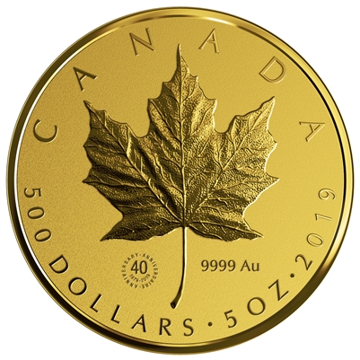 2019 $500 Canada Gold Maple Leaf Pure Gold (No Tax)