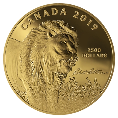 2019 Canada $2,500 Into the Light - Lion Pure Gold Coin (No Tax)