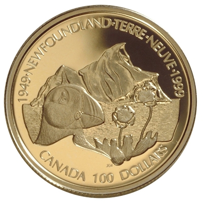 1999 Canada $100 Anniversary of Newfoundland's Confederation 14K Gold