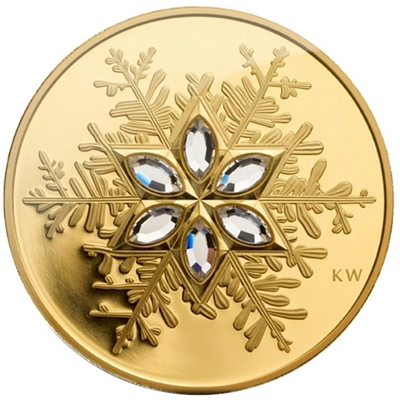 2006 Canada $300 Swarovski Crystal Snowflake 14kt Gold