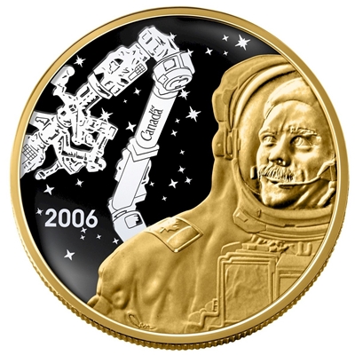 2006 $300 14K Canadian Achievements - Canadarm & Col. Hadfield Gold