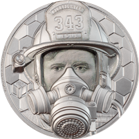 2021 Cook Islands $250 Real Heroes - Firefighter 1oz .9995 Platinum (No Tax) Cap. scr.