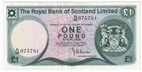 Scotland 1973 1 Pound Note, SC815, EF