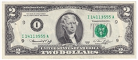USA 1976 $2 Note, FR #1935I, Neff-Simon, Minneapolis, AU