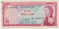 East Caribbean States 1965 1 Dollar Note, Pick #13a, Signature 2, F