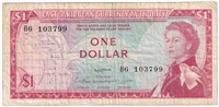 East Caribbean States 1965 1 Dollar Note, Pick #13a, Signature 2, F-VF 