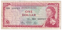 East Caribbean States 1965 1 Dollar Note, Pick #13d, Signature 5, F-VF 