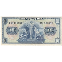 Germany 1949 10 Deutsche Mark Note, Pick #16a, VF