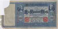 Germany 1910 100 Mark Note, Pick #42, VF (damaged) (L)