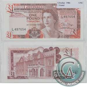 Gibraltar Note 1986 1 Pound, UNC