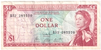 East Caribbean States 1965 1 Dollar Note, Pick #13e, Signature 8, VF