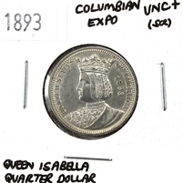 1893 USA Columbian Exposition Isabella Quarter UNC+ (MS-62) Light Scratches