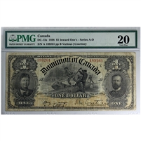 DC-13a 1898 Dominion $1 Various-Courtney, Series A, Inward ONEs, PMG Cert. VF-20