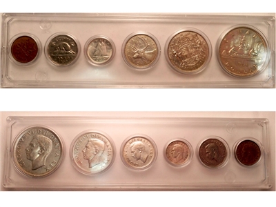 1950 Canada 6-coin Year Set in Snap Lock Case