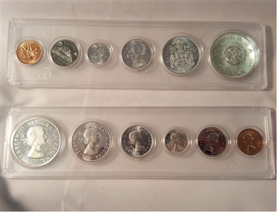 1964 Canada 6-coin Year Set in Snap Lock Case