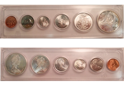 1966 Canada 6-coin Year Set in Snap Lock Case