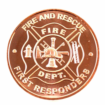 Fire Dept. Fire And Rescue 1oz. .999 Fine Copper