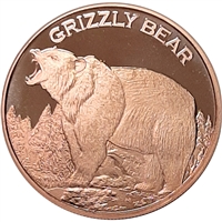 Grizzly Bear 1oz. .999 Fine Copper