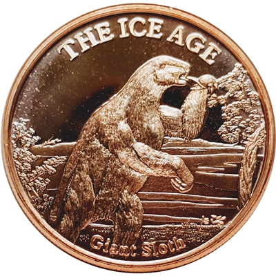 The Ice Age - Giant Sloth 1oz. .999 Fine Copper