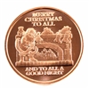 Santa at Fireplace Merry Christmas 1oz. .999 Fine Copper