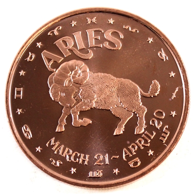 Zodiac Aries 1oz. .999 Fine Copper