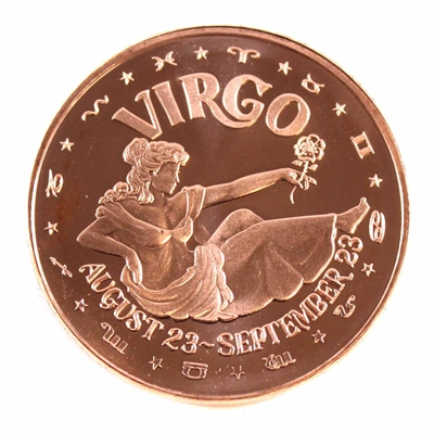 Zodiac Virgo 1oz. .999 Fine Copper